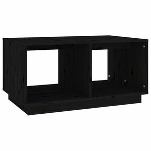 vidaXL fekete tömör fenyőfa dohányzóasztal 80 x 50 x 40 cm kép