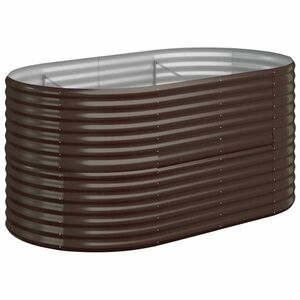 vidaXL barna porszórt acél kerti magaságyás 152x80x68 cm kép