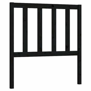 vidaXL fekete tömör fenyőfa ágyfejtámla 106 x 4 x 100 cm kép