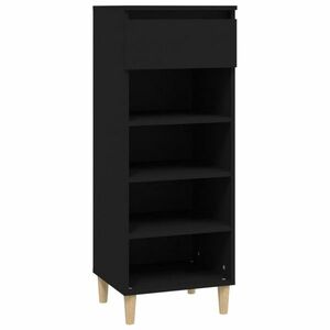 vidaXL fekete szerelt fa cipősszekrény 40x36x105 cm kép