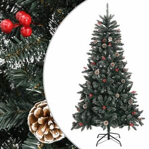Zöld pvc műkarácsonyfa állvánnyal 180 cm kép