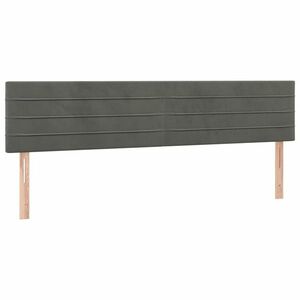 Sötétszürke bársony fejtámla 100x5x78/88 cm kép