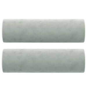 vidaXL 2 db világosszürke bársony díszpárna Ø15x50 cm kép
