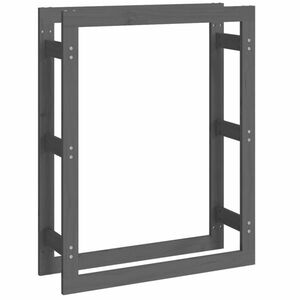 vidaXL szürke tömör fenyőfa tűzifatartó állvány 80 x 25 x 100 cm kép