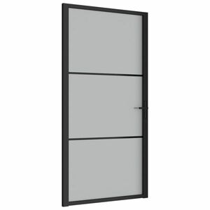 vidaXL fekete matt üveg és alumínium beltéri ajtó 102, 5 x 201, 5 cm kép