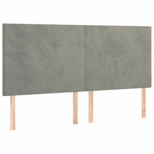 vidaXL 4 db világosszürke bársony fejtámla 100x5x78/88 cm kép