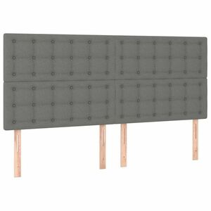 4 db sötétszürke szövet fejtámla 80 x 5 x 78/88 cm kép