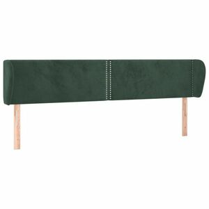 vidaXL sötétzöld bársony fejtámla szárnyakkal 203x23x78/88 cm kép