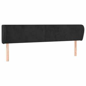 vidaXL fekete bársony fejtámla szárnyakkal 183x23x78/88 cm kép
