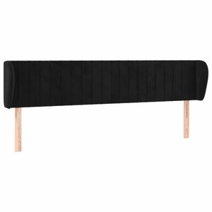 vidaXL fekete bársony fejtámla szárnyakkal 183x23x78/88 cm kép