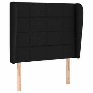 Fekete szövet fejtámla szárnyakkal 103 x 23 x 118/128 cm kép