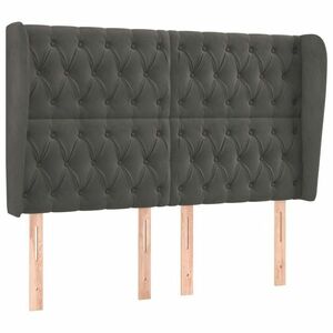 Sötétszürke bársony fejtámla szárnyakkal 147 x 23 x 118/128 cm kép