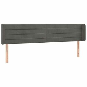 vidaXL sötétszürke bársony szárnyas fejtámla 203x16x78/88 cm kép