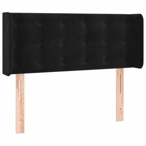 Fekete bársony fejtámla szárnyakkal 93x16x78/88 cm kép