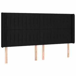vidaXL fekete szövet fejtámla szárnyakkal 183x16x118/128 cm kép