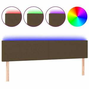 vidaXL sötétbarna szövet LED-es fejtámla 180x5x78/88 cm kép