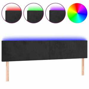 vidaXL fekete bársony LED-es fejtámla 180x5x78/88 cm kép
