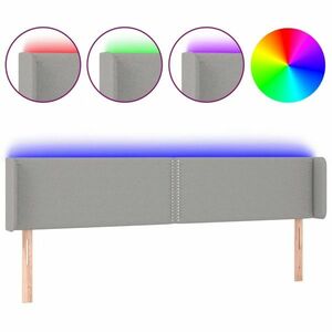 vidaXL világosszürke szövet LED-es fejtámla 183 x 16 x 78/88 cm kép
