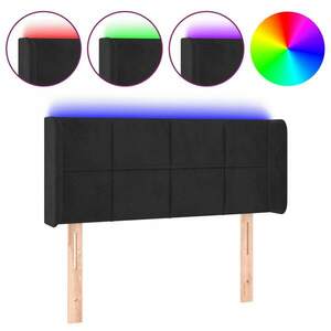vidaXL fekete bársony LED-es fejtámla 103 x 16 x 78/88 cm kép