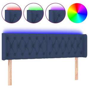 vidaXL kék szövet LED-es fejtámla 163 x 16 x 78/88 cm kép