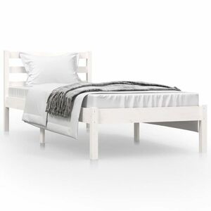 vidaXL fehér tömör fenyőfa ágykeret 75 x 190 cm (Small Single) kép