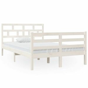 vidaXL fehér tömör fenyőfa ágykeret 120x200 cm kép