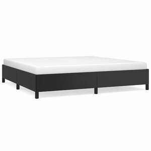 vidaXL fekete műbőr ágykeret 200x200 cm kép