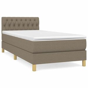 vidaXL tópszínű szövet rugós ágy matraccal 90 x 190 cm kép