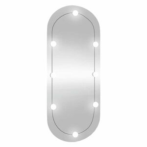 vidaXL ovális üveg falitükör LED fényekkel 40 x 90 cm kép