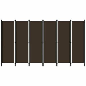 vidaXL barna 6 paneles paraván 300 x 180 cm kép