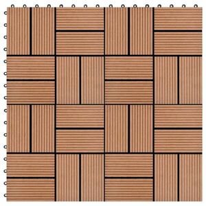vidaXL 11 db (1 m2) barna WPC teraszburkoló lap 30 x 30 cm kép