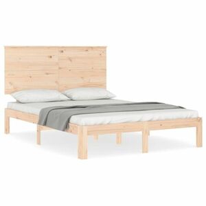 vidaXL tömör fa ágykeret fejtámlával Small Double kép
