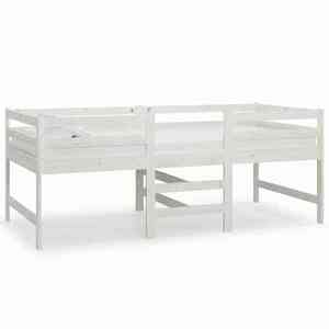 vidaXL fehér tömör fenyőfa ágy matrac nélkül 90 x 200 cm kép