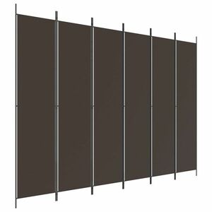 vidaXL 6 paneles barna szövet paraván 300 x 220 cm kép