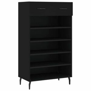 Fekete szerelt fa cipőszekrény 60 x 35 x 105 cm kép
