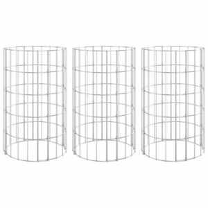 vidaXL 3 db kör alakú horganyzott acél gabion magaságyás Ø30 x 50 cm kép