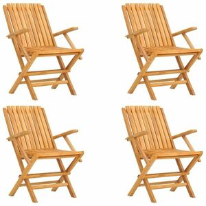 vidaXL 4 db tömör tíkfa összecsukható kerti szék 61 x 67 x 90 cm kép