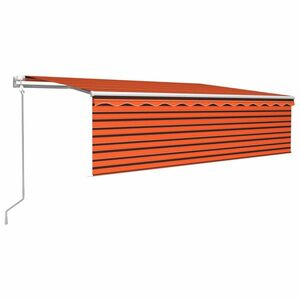 vidaXL narancs-barna redőnyös, LED-es, szélérzékelős napellenző 5x3 m kép