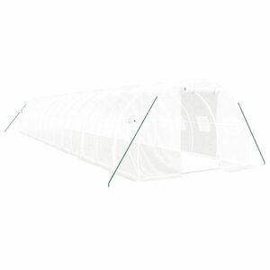 vidaXL fehér acélvázas melegház 42 m² 14 x 3 x 2 m kép