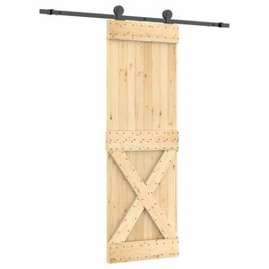 vidaXL tömör fenyőfa tolóajtó fémszerelékszettel 70 x 210 cm kép