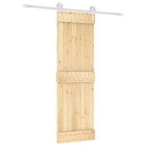 vidaXL tömör fenyőfa tolóajtó fémszerelék szettel 70 x 210 cm kép