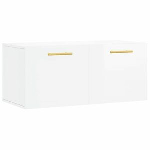vidaXL magasfényű fehér szerelt fa faliszekrény 80 x 36, 5 x 35 cm kép