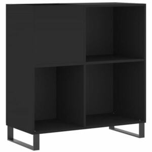Fekete szerelt fa hanglemezszekrény 84, 5 x 38 x 89 cm kép