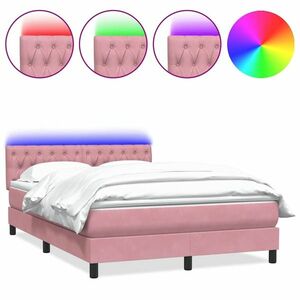 vidaXL rózsaszín bársony rugós ágy matrac nélkül 160x220 cm kép