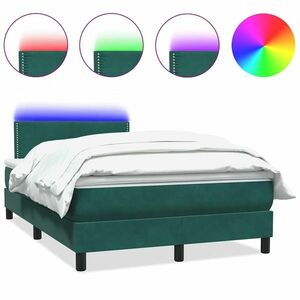 vidaXL sötétzöld bársony rugós ágy matraccal 120x220 cm kép