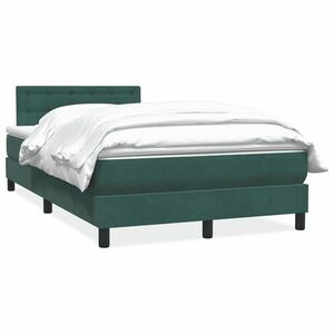 vidaXL sötétzöld bársony rugós ágy matraccal 120x220 cm kép