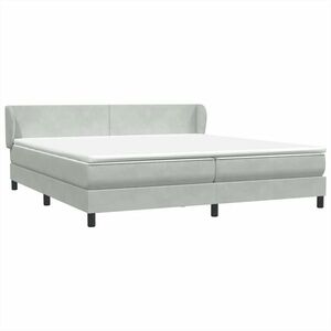 vidaXL világosszürke bársony rugós ágy matraccal 200x220 cm kép