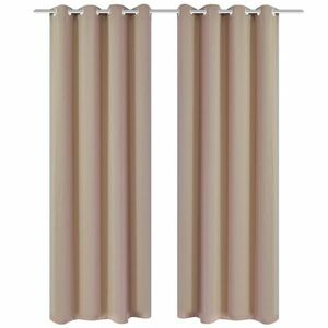 vidaXL 2 db krémszínű sötétítőfüggöny fémkarikákkal 135 x 245 cm kép
