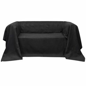 vidaXL Antracitszürke mikro-velúr kanapéhuzat védő 210 x 280 cm kép