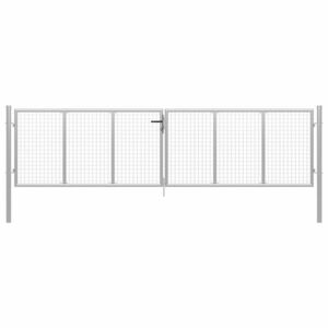vidaXL ezüstszínű horganyzott acél kertkapu 415 x 150 cm kép